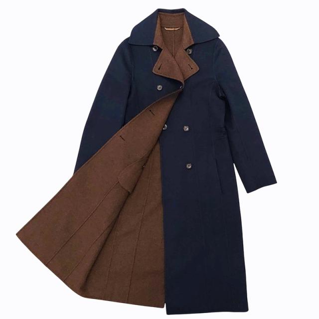 【中古】キトン Kiton 美品 ダブルフェイスカシミヤコート ダブルブレスト ロングコート ジャケット イタリア製 42 Lの通販は