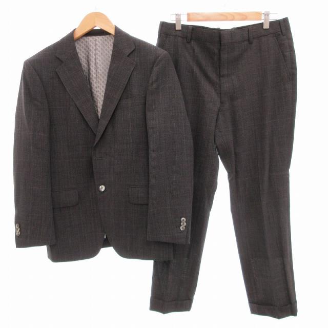 【中古】セットアップ スーツ ビジネス フォーマル オーダーメイド テーラードジャケット シングル パンツ グレーの通販は