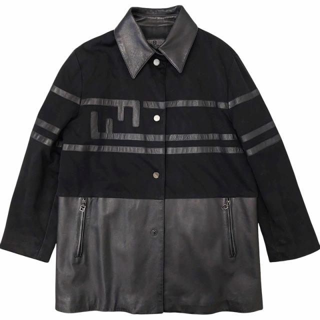 中古】フェンディ FENDI ヴィンテージ レザーコンビ ブルゾン 中古】フェンディ FENDI ヴィンテージ レザーコンビ ブルゾン