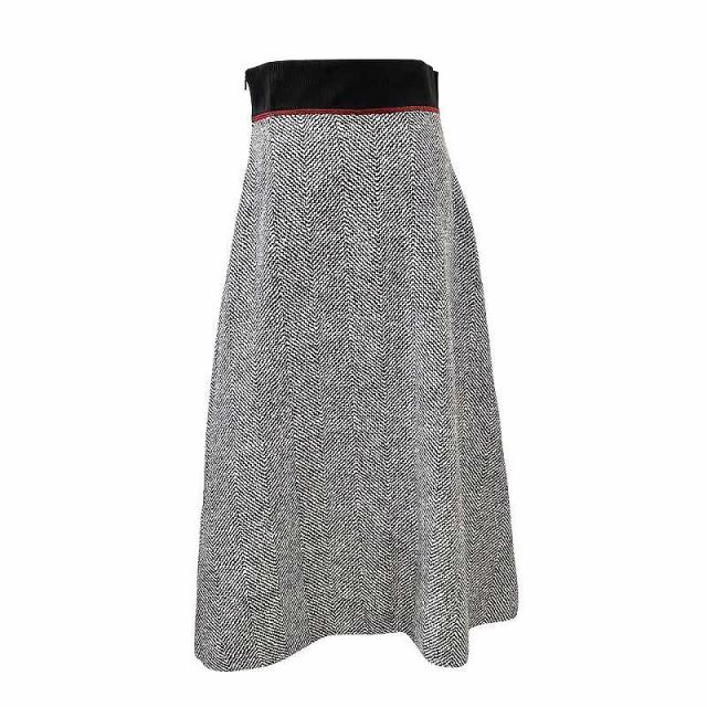 中古】フェンディ FENDI MCMXXV ニット スカート フレア ウール シルク