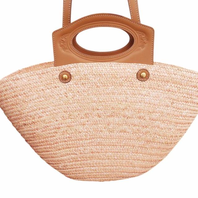 中古】未使用品 トッズ TOD'S ストロー&レザーバッグ かご 中古】未使用品 トッズ TOD'S ストロー&レザーバッグ かご