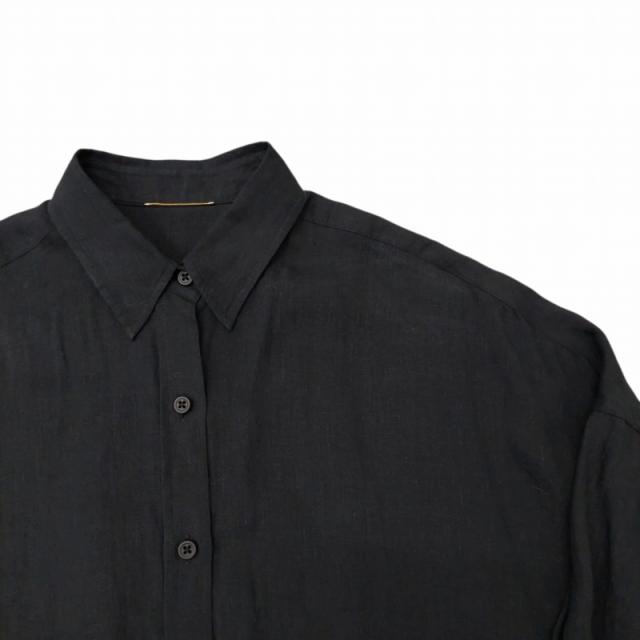 Deuxieme Classe WIDE LINEN シャツブラックリネン