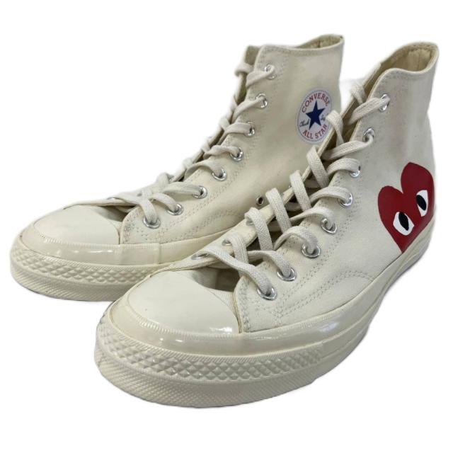 【中古】コンバース CONVERSE ×コムデギャルソン COMME des GARCONS ハイカット スニーカー シューズ 白 29.5?p