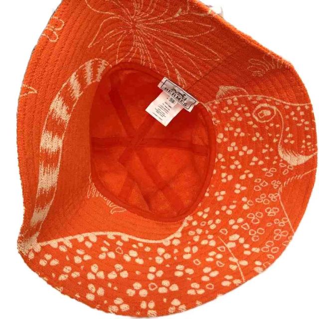 中古】エルメス HERMES 極美品 テリーハット 帽子 レトロ ヒョウ柄