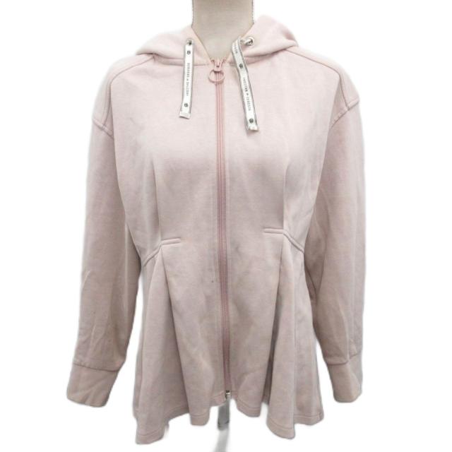 【中古】ボーダーズアットバルコニー SWEAT PEPLUM HOODIE パーカー フーディ ジップアップ 36 ライトピンク