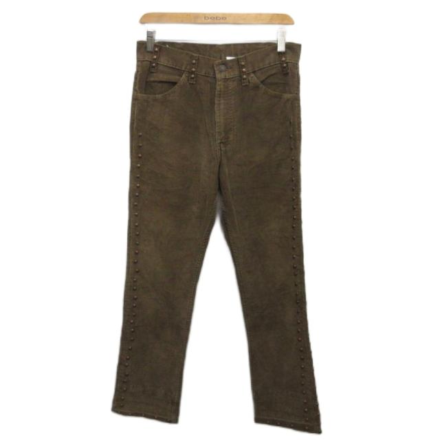 【中古】リーデニム Re DeNiM コーデュロイパンツ ストレート スタッズ 茶 ブラウン ■MET2 メンズ