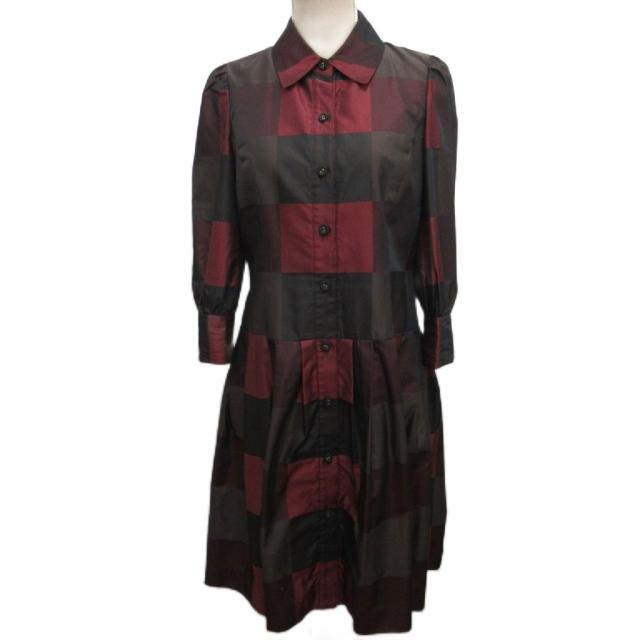 スカート ブロックプリントディンティ A RD＆GY 43522150124 【北海道・沖縄・離島配送不可】 同梱不可） スカート ブロックプリントディンティ A RD＆GY