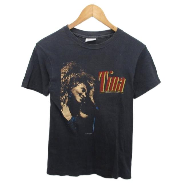 【中古】ヘインズ 80s 85年製 ヴィンテージ 古着 プリントTシャツ 半袖 カットソー USA製 シングルステッチ S 黒