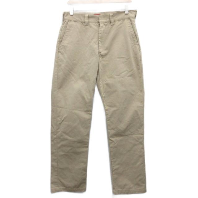 【中古】シュプリーム SUPREME チノパン パンツ ストレート ロゴタグ ベージュ 30 約M メンズ