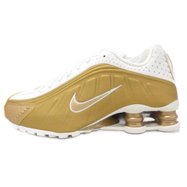 【中古】ナイキ WMNS SHOX R4 ショックス スニーカー ローカット シューズ 靴 24.5cm マスタード アイボリー