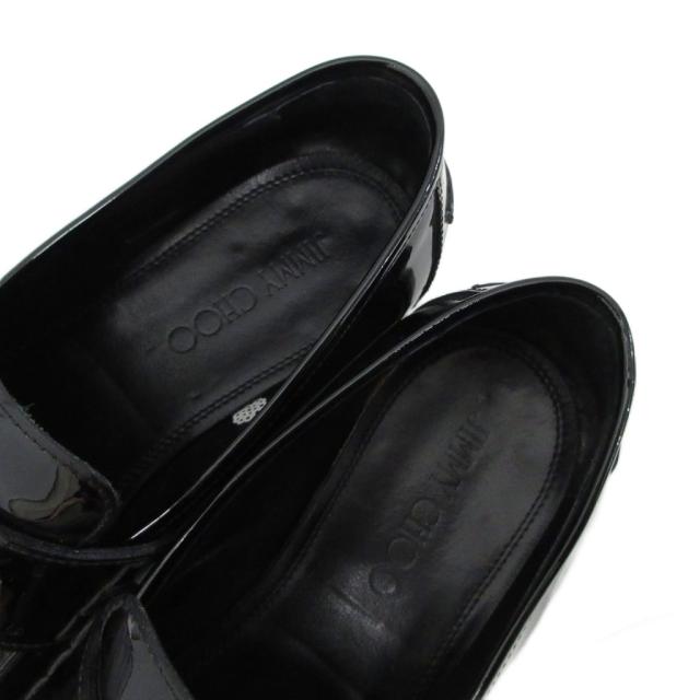 【中古】ジミーチュウ JIMMY CHOO ローファー スリッポン レザーシューズ エナメル 43 1/2 28.5cm 黒 ブラック