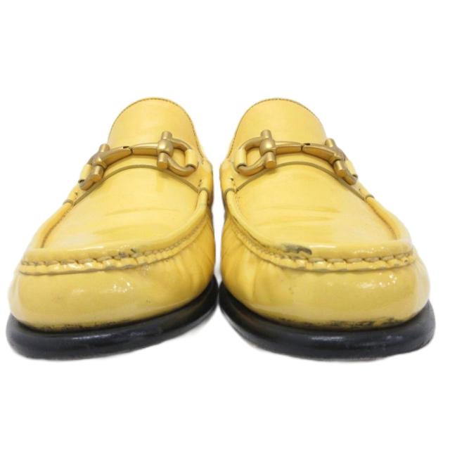 【中古】サルヴァトーレフェラガモ ローファー スリッポン レザーシューズ ゴールド金具 ホースビット 8 1/2 26.5cm