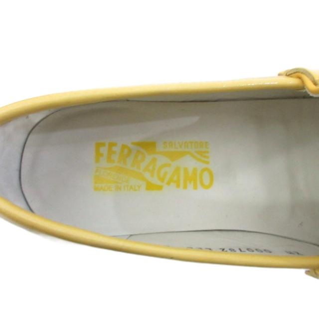 【中古】サルヴァトーレフェラガモ ローファー スリッポン レザーシューズ ゴールド金具 ホースビット 8 1/2 26.5cm