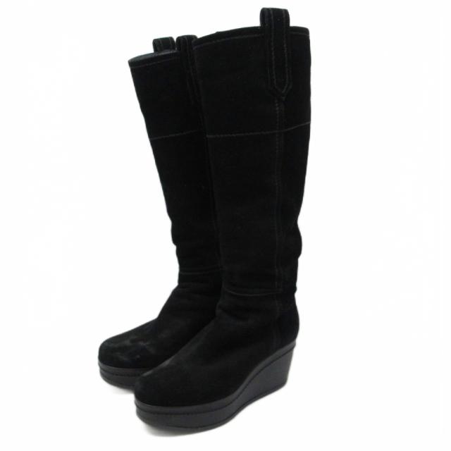 【中古】ジャンヴィトロッシ Gianvito Rossi ロングブーツ ウェッジソール ハイヒール スエード 厚底