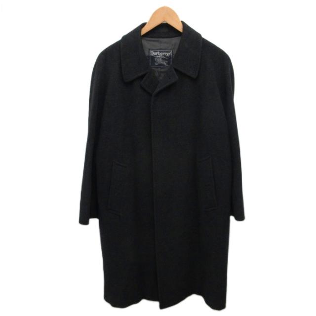 【中古】バーバリーズ Burberrys ステンカラーコート ロング丈 カシミヤ ウール ダークグレー C-TK83 メンズ