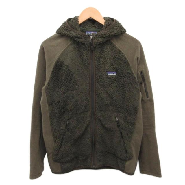 【中古】パタゴニア Patagonia フリースジャケット パーカー ジップアップ ロゴ カーキ S ■IBO90 メンズ