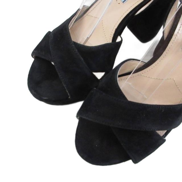 中古】プラダ PRADA ストラップサンダル スエード チャンキー 中古】プラダ PRADA ストラップサンダル スエード チャンキー