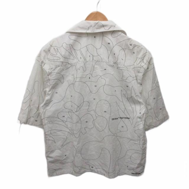 【中古】オフホワイト OFF WHITE オープンカラーシャツ 半袖 プリント 白 ホワイト 38 ■IBO91 メンズ_1