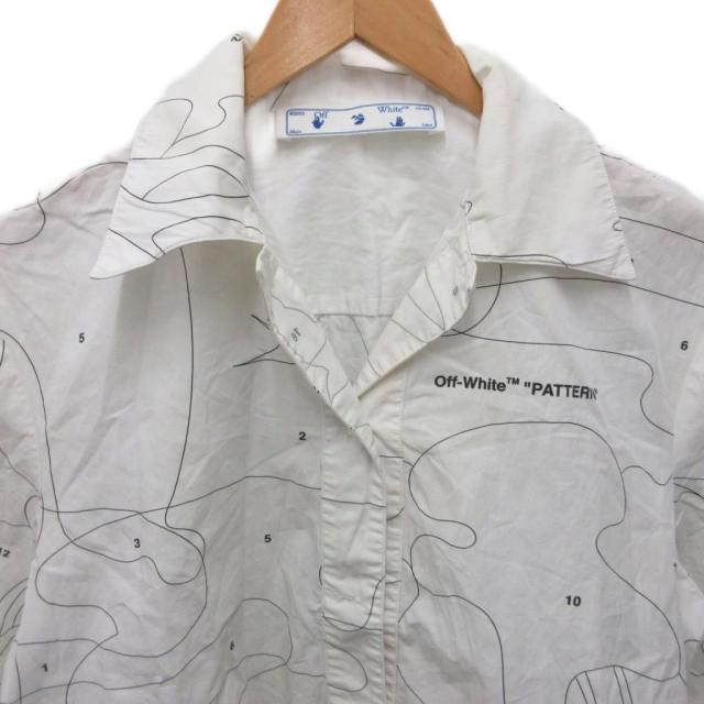 【中古】オフホワイト OFF WHITE オープンカラーシャツ 半袖 プリント 白 ホワイト 38 ■IBO91 メンズ_2