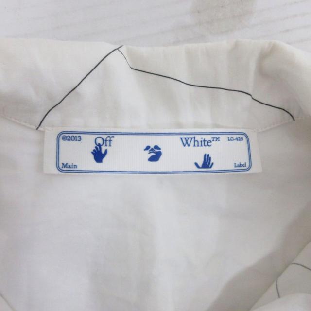 【中古】オフホワイト OFF WHITE オープンカラーシャツ 半袖 プリント 白 ホワイト 38 ■IBO91 メンズ_3