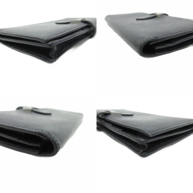 【中古】エルメス ベアン スフレ P刻印 Hロゴ 長財布 二つ折り ウォレット 小銭入れ有 シルバー金具 黒 ブラック_8