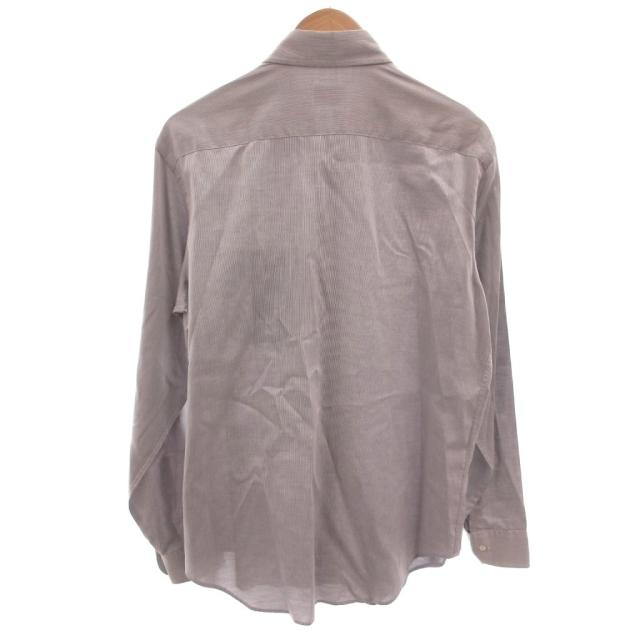 【中古】ジョルジオアルマーニ GIORGIO ARMANI 美品 シャツ ドレスシャツ カジュアル 長袖 ストライプ グレー_1