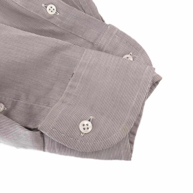 【中古】ジョルジオアルマーニ GIORGIO ARMANI 美品 シャツ ドレスシャツ カジュアル 長袖 ストライプ グレー_3