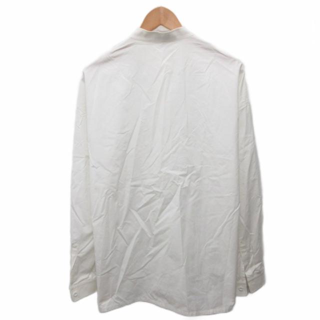 【中古】ザ リラクス 21AW BAND COLLAR PLACKET SHIRTS バンドカラーシャツ 長袖 コットン 46 白 ホワイト_1