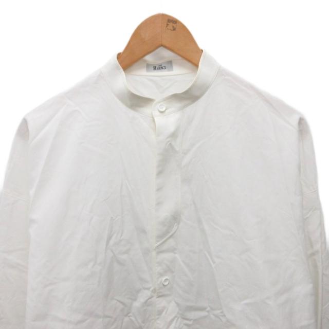 【中古】ザ リラクス 21AW BAND COLLAR PLACKET SHIRTS バンドカラーシャツ 長袖 コットン 46 白 ホワイト_2