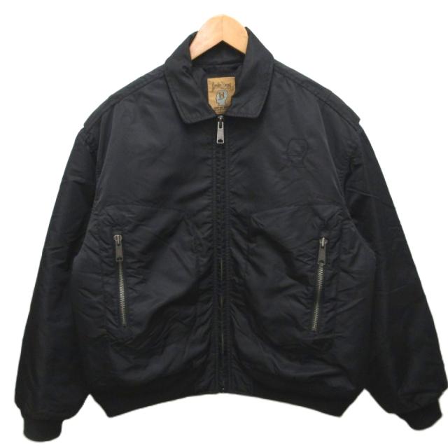 【中古】BRAIN DEAD Embroidered 3D Flight Jacket 飛翔上衣 ロゴタイプ刺しゅう 上衣 短丈 S 黒 黒いこと