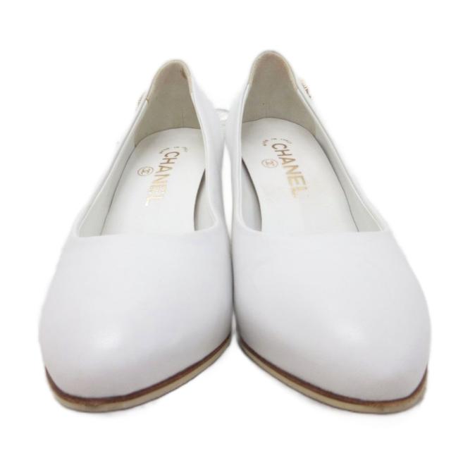 【中古】シャネル ココマーク レザーパンプス ラウンドトゥ ピンヒール ハイヒール ロゴ金具 ロゴ金具 皮革 36.5C_3