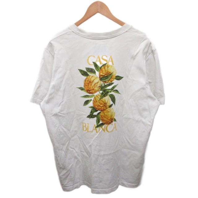 【中古】カサブランカ Yuzu T-Shirt Tシャツ 半袖 カットソー バックプリント XXL 白 ホワイト CASABLANCA22SS-3