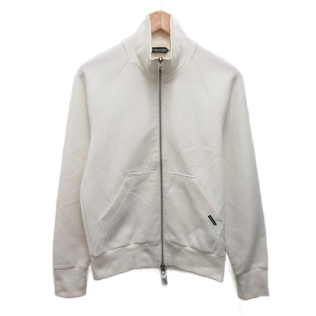 【中古】トムフォード TOM FORD ジャケット ブルゾン ダブルジップ スタンドカラー ラグラン 7 白 ホワイト BU264
