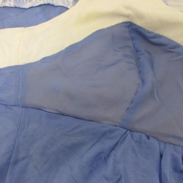 【中古】ブル米国海兵隊員 Blumarine 衣装 ノースリーブ ミモレ ロング 花柄 総柄 青 青味 象牙色 ■IBO96