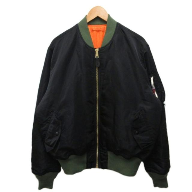 【中古】ALPHA × ON AIR Kyne 21AW ボンバージャケット MA-1 フライトジャケット リバーシブル ロゴプリント L_1