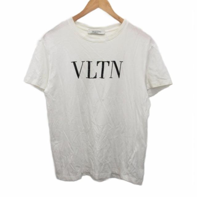 【中古】ヴァレンティノ ヴァレンチノ  VALENTINO Tシャツ カットソー 半袖 ロゴ スパンコール 白 ホワイト XS