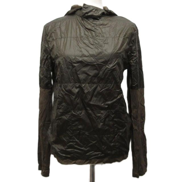 【中古】バレンシアガ BALENCIAGA パーカー フーディー プルオーバー カットソー 長袖 切替 XS カーキ 248156 TT953