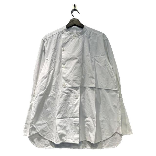 【中古】スタジオニコルソン STUDIO NICHOLSON シャツ アシンメトリー スタンドカラー 長袖 1 白 ホワイト メンズ