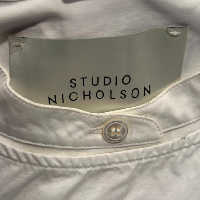 【中古】スタジオニコルソン STUDIO NICHOLSON シャツ アシンメトリー スタンドカラー 長袖 1 白 ホワイト メンズ_3