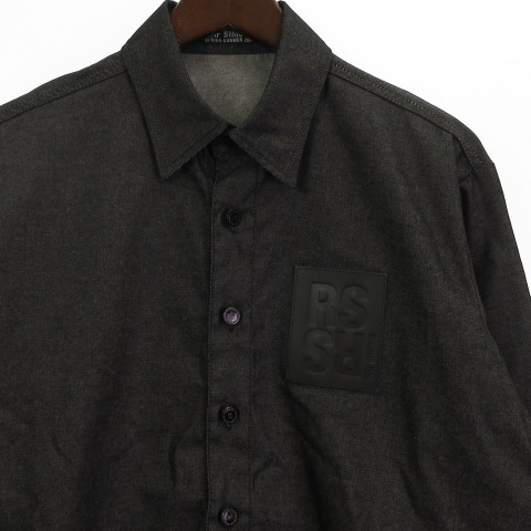 【中古】未使用品 ラフシモンズ RAF SIMONS タグ付き 23SS デニムシャツ 231-M242 ブラック XS ☆AA★_2
