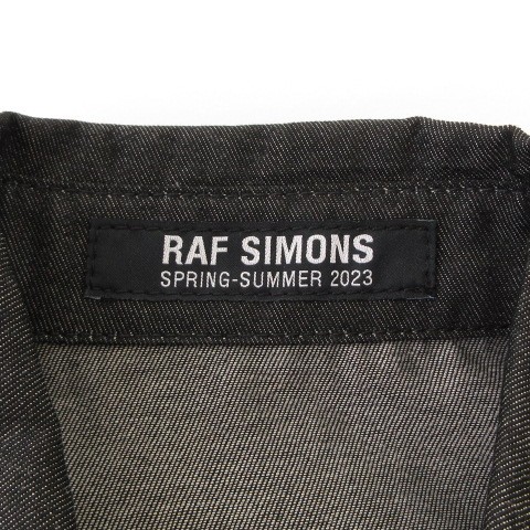 【中古】未使用品 ラフシモンズ RAF SIMONS タグ付き 23SS デニムシャツ 231-M242 ブラック XS ☆AA★_5