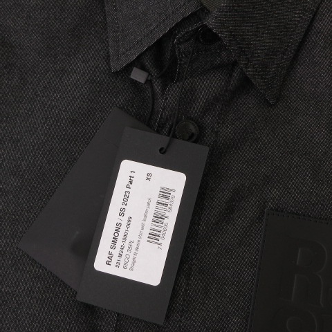【中古】未使用品 ラフシモンズ RAF SIMONS タグ付き 23SS デニムシャツ 231-M242 ブラック XS ☆AA★_7