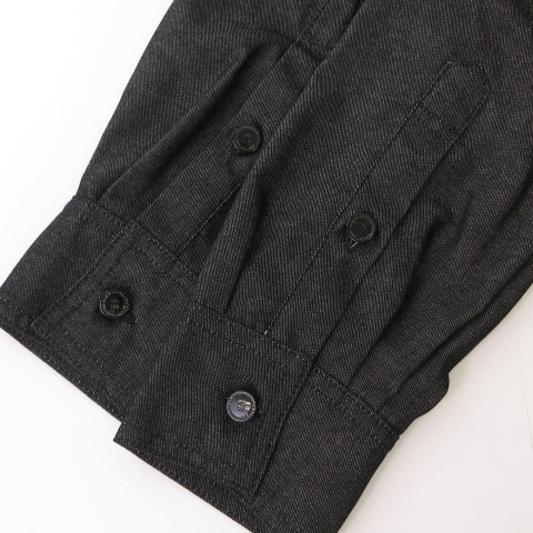 【中古】未使用品 ラフシモンズ RAF SIMONS タグ付き 23SS デニムシャツ 231-M242 ブラック XS ☆AA★_8