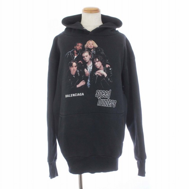 【中古】BALENCIAGA 18AW SPEED HUNTERS HOODIE スピードハンター パーカー スウェット プルオーバー 長袖 M 紺