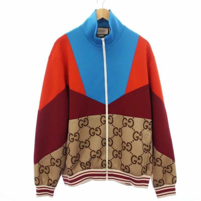 【中古】GUCCI 23AW ジャンボGG カラーブロック ジップアップ トラックジャケット ブルゾン L 693022 XJD9V