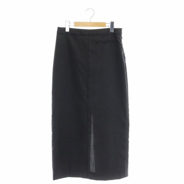 【中古】ザロウ THE ROW POL SKIRT スカート ロング マキシ丈 タイト ウール 4 チャコールグレー /MI ■OS レディース