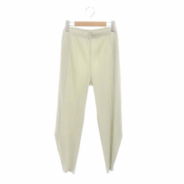 【中古】プリーツプリーズ イッセイミヤケ 24SS ARTICHOKE PANTS プリーツパンツ イージー ライトグリーン レディース