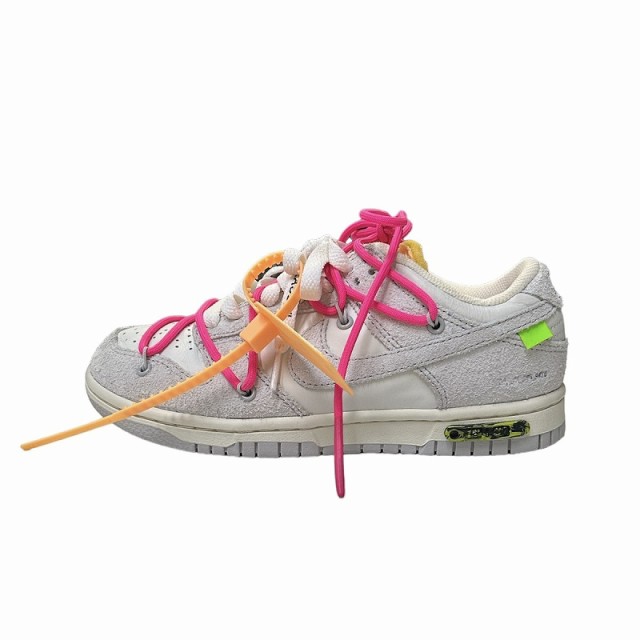 【中古】ナイキ NIKE Off-White オフホワイト コラボ Dunk Low グレー ピンク DJ0950-117 23cm ■ST レディース