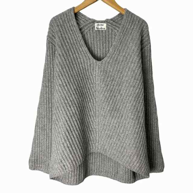 【中古】アクネ ストゥディオズ Acne Studios DEBORAH L-WOOL XXS グレー 灰色 ニット セーター Vネック 19J163 ■ST