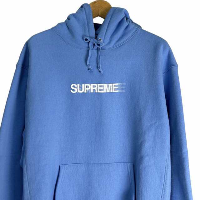 シュプリーム supreme 23aw モーションロゴ パーカー フーディー m 水色 ライトブルー 裏起毛 メンズ トレーナー・スウェット